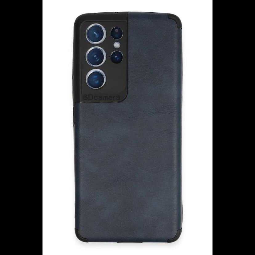 Newface Samsung Galaxy S21 Ultra Kılıf Loop Deri Silikon - Lacivert