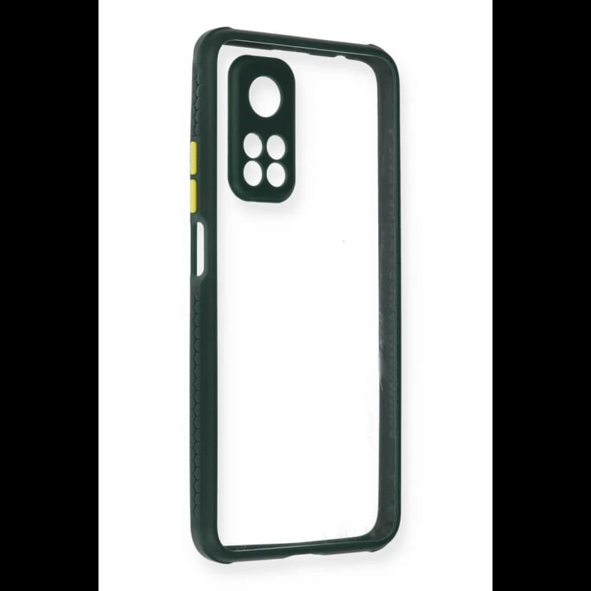 Newface Xiaomi Mi 10T Pro Kılıf Miami Şeffaf Silikon - Koyu Yeşil
