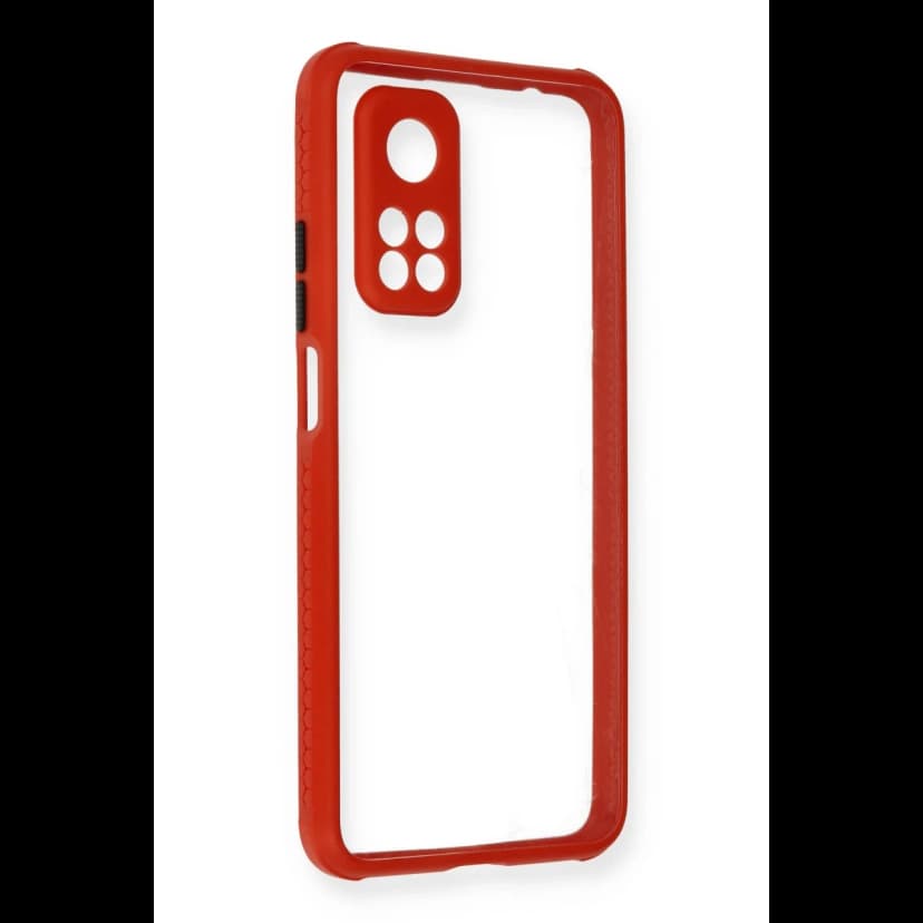 Newface Xiaomi Mi 10T Pro Kılıf Miami Şeffaf Silikon - Kırmızı
