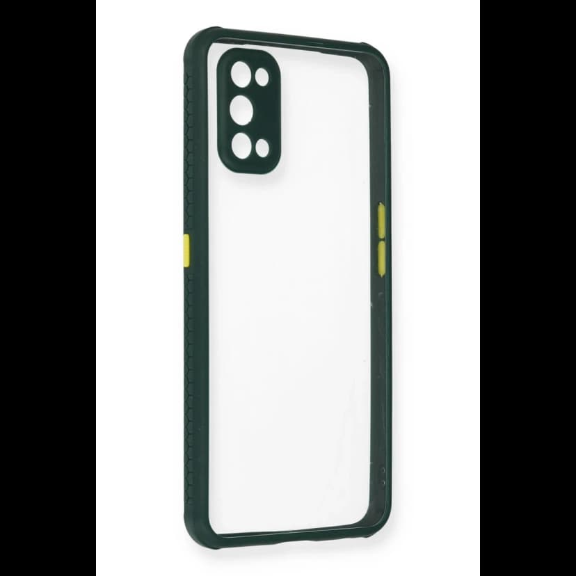 Newface Realme 7 Pro Kılıf Miami Şeffaf Silikon - Koyu Yeşil