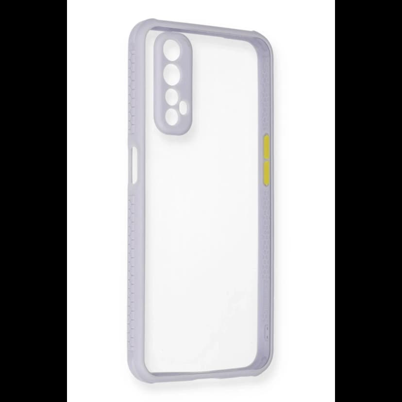 Newface Realme 7 Kılıf Miami Şeffaf Silikon - Lila