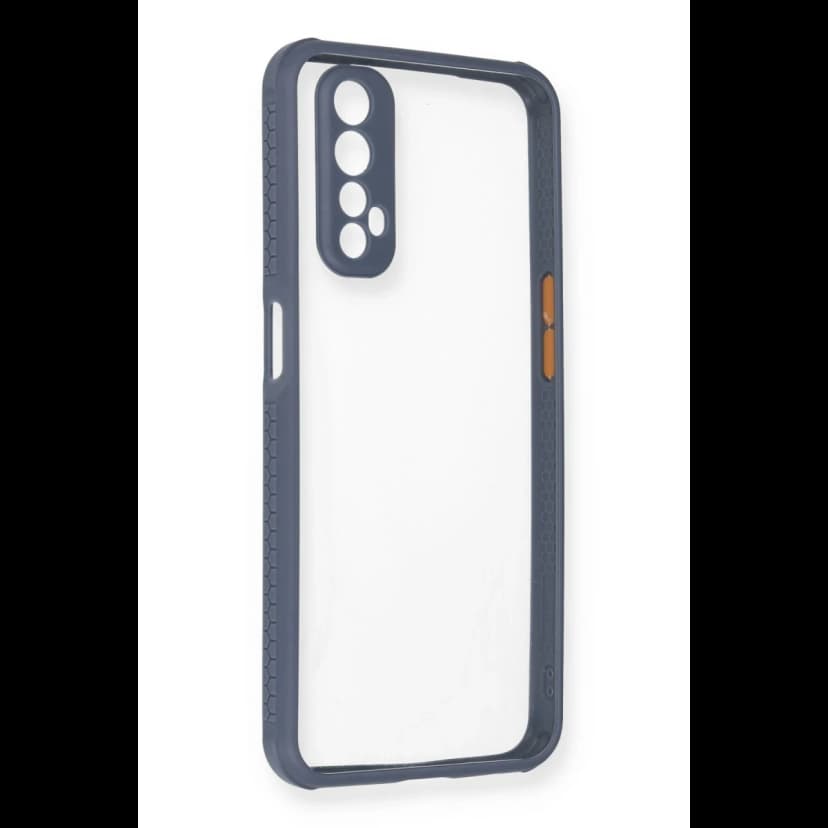 Newface Realme 7 Kılıf Miami Şeffaf Silikon - Gri