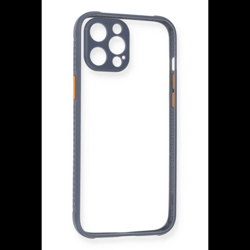 Newface Apple iPhone 12 Pro Kılıf Miami Şeffaf Silikon - Gri