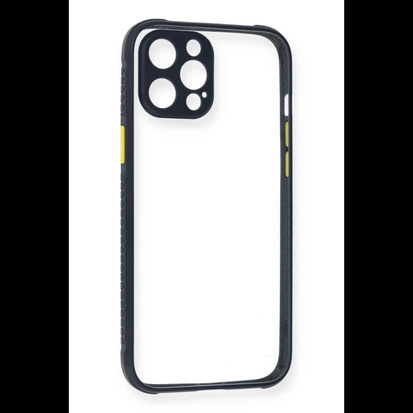 Newface Apple iPhone 12 Pro Kılıf Miami Şeffaf Silikon - Lacivert