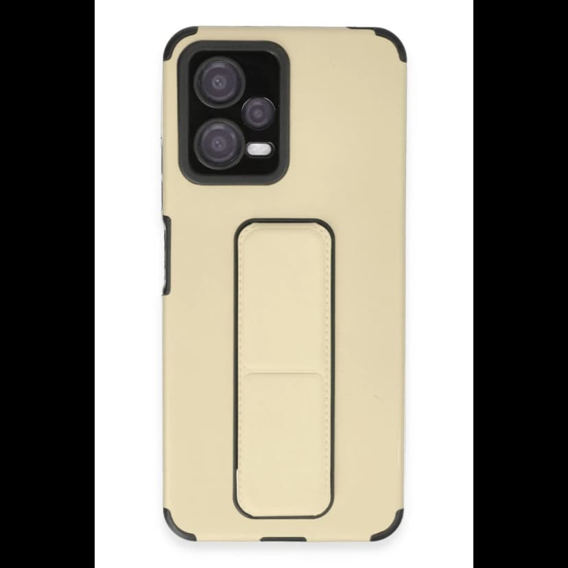 Newface Xiaomi Poco X5 5G Kılıf Mega Standlı Silikon - Gold