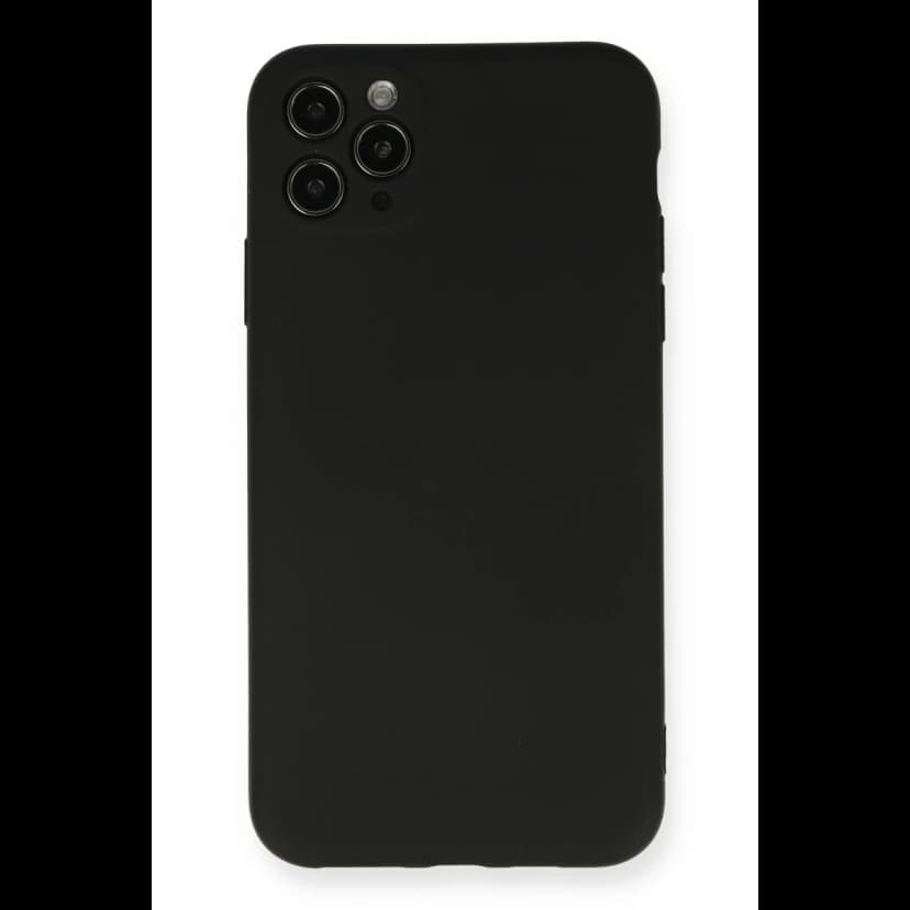 Newface Apple iPhone 11 Pro Max Kılıf Nano içi Kadife Silikon - Siyah
