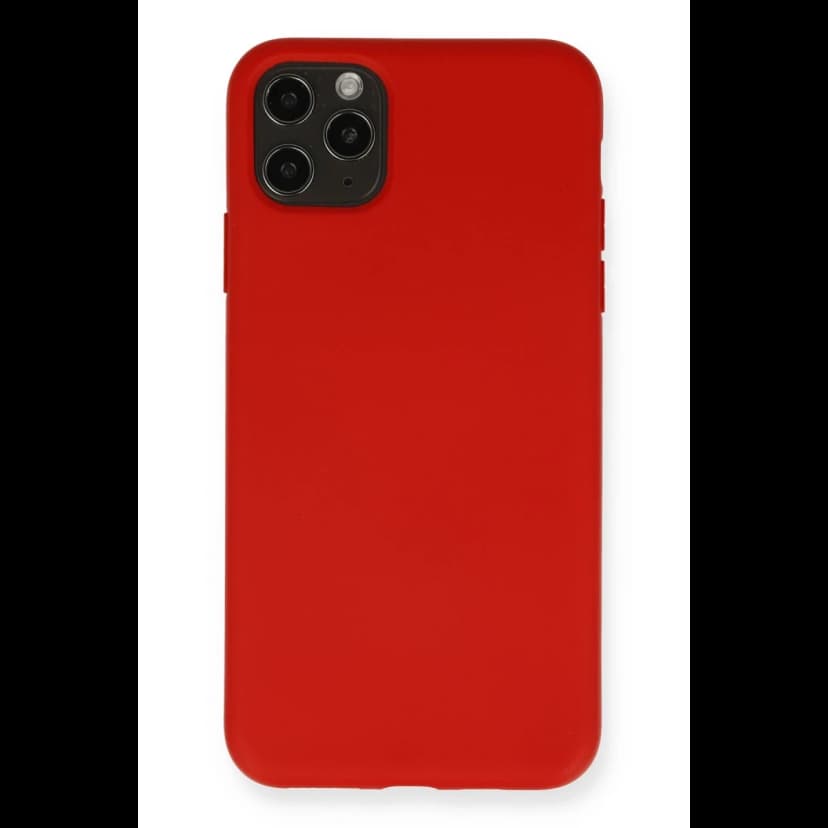 Newface Apple iPhone 11 Pro Max Kılıf Nano içi Kadife Silikon - Kırmızı