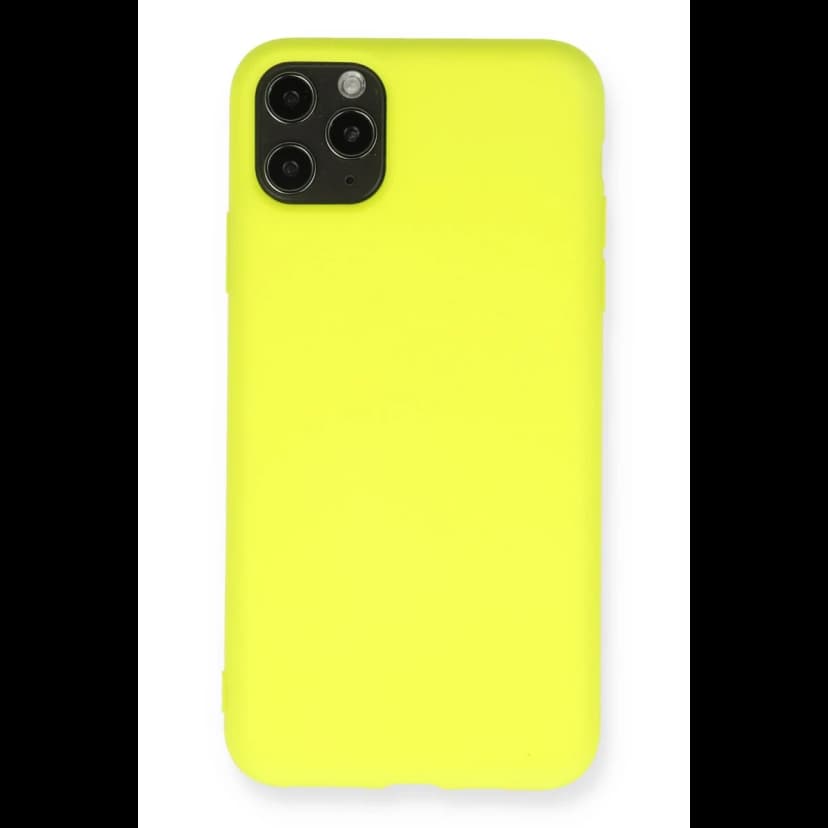 Newface Apple iPhone 11 Pro Max Kılıf Nano içi Kadife Silikon - Sarı