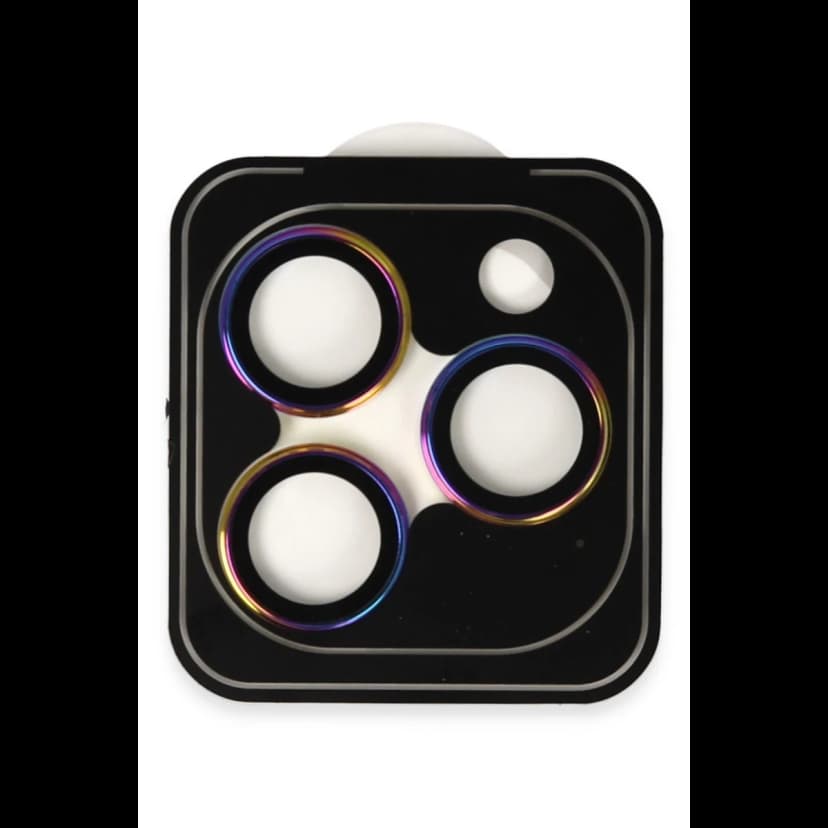 URR Apple iPhone 16 Pro Max Titanium Alloy AR Kamera Lens Koruyucu - Rainbow