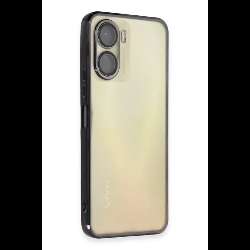 Newface Vivo Y16 Kılıf Razer Lensli Silikon - Siyah