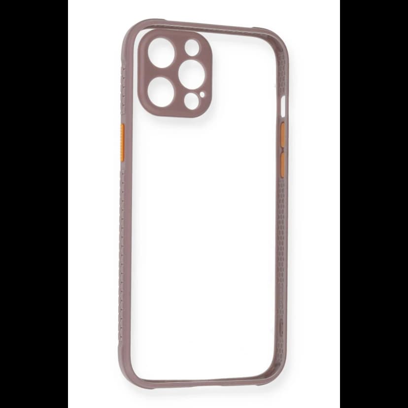 Newface Apple iPhone 12 Pro Max Kılıf Miami Şeffaf Silikon - Açık Mor