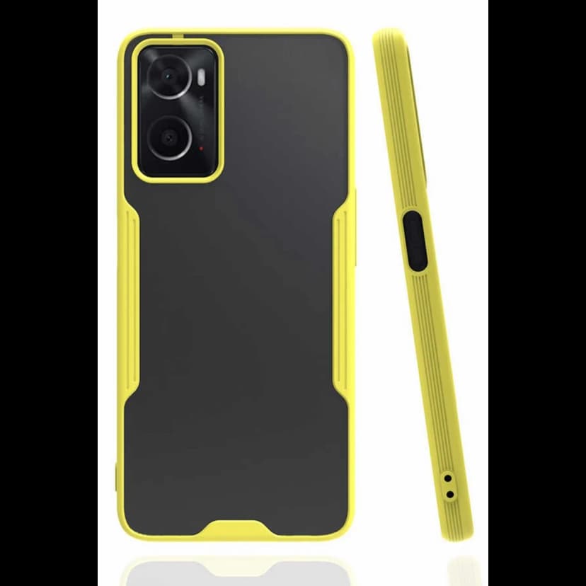 Newface Oppo A96 Kılıf Platin Silikon - Sarı