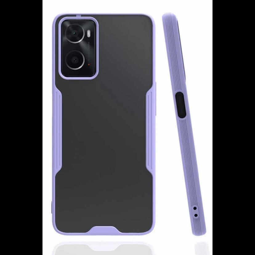 Newface Oppo A96 Kılıf Platin Silikon - Lila