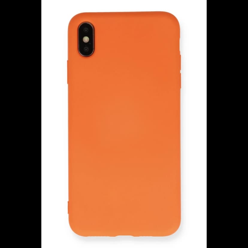 Newface Apple iPhone X Kılıf Nano içi Kadife Silikon - Turuncu
