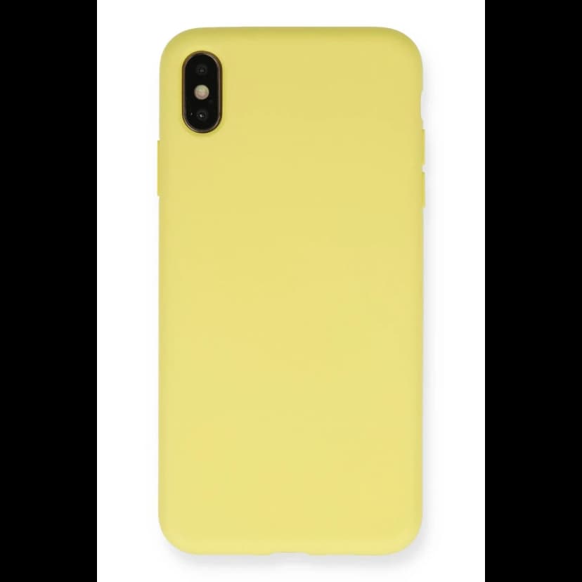 Newface Apple iPhone XS Max Kılıf Nano içi Kadife Silikon - Mat Sarı