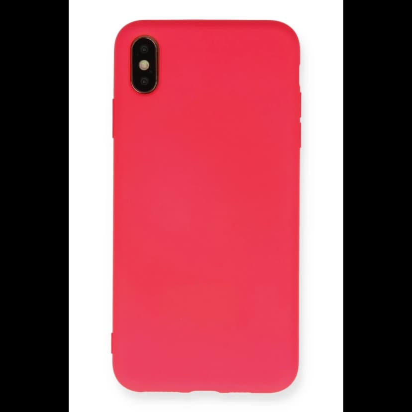 Newface Apple iPhone XS Max Kılıf Nano içi Kadife Silikon - Koyu Pembe
