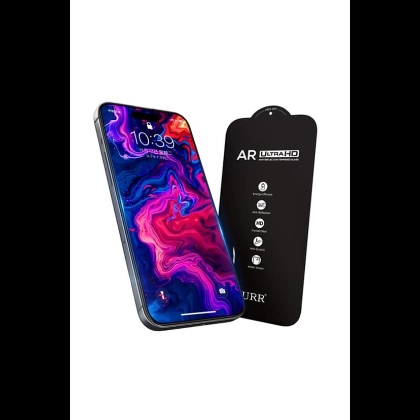 URR Apple iPhone 16 Pro 3D Anti Reflection AR Ultra HD Cam Ekran Koruyucu - Siyah
