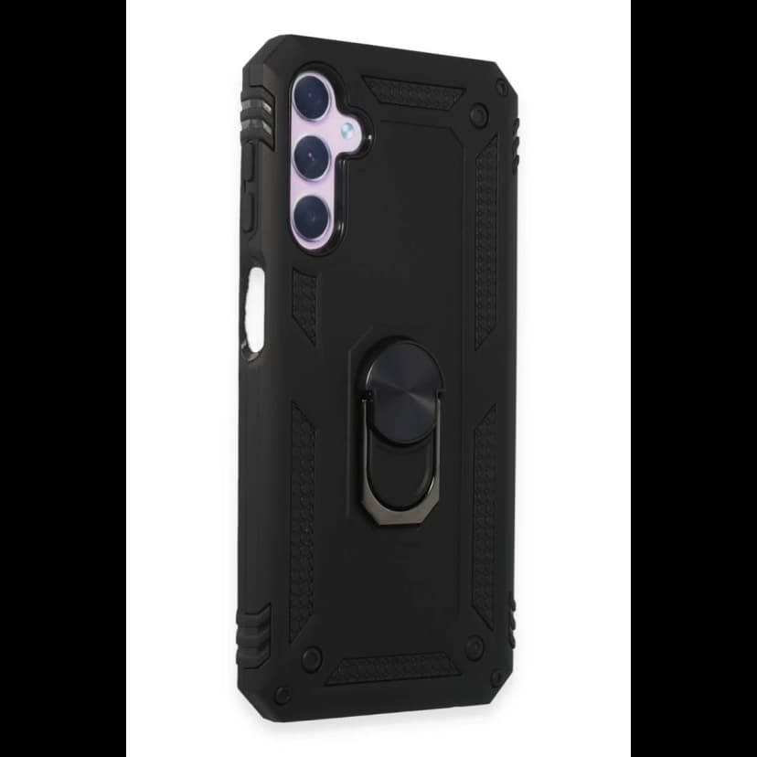 Newface Samsung Galaxy A14 4G Kılıf Sofya Yüzüklü Silikon Kapak - Siyah