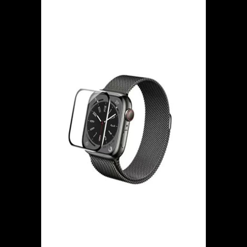 URR Apple Watch 44mm 2in1 PMMA Nano Ekran Koruyucu - Siyah
