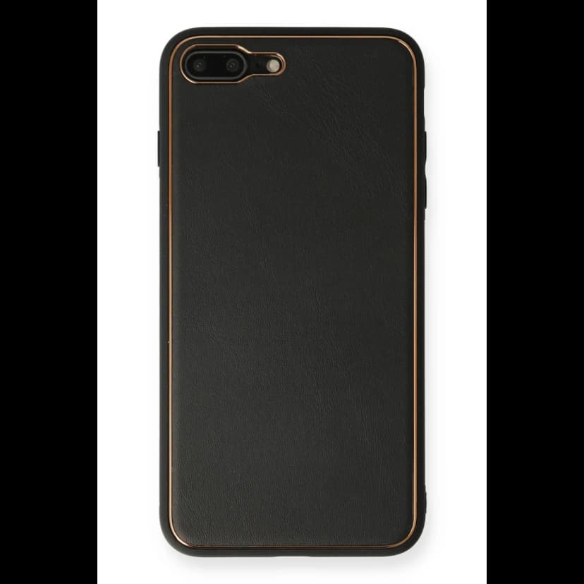 Newface Apple iPhone 7 Plus Kılıf Coco Deri Silikon Kapak - Siyah