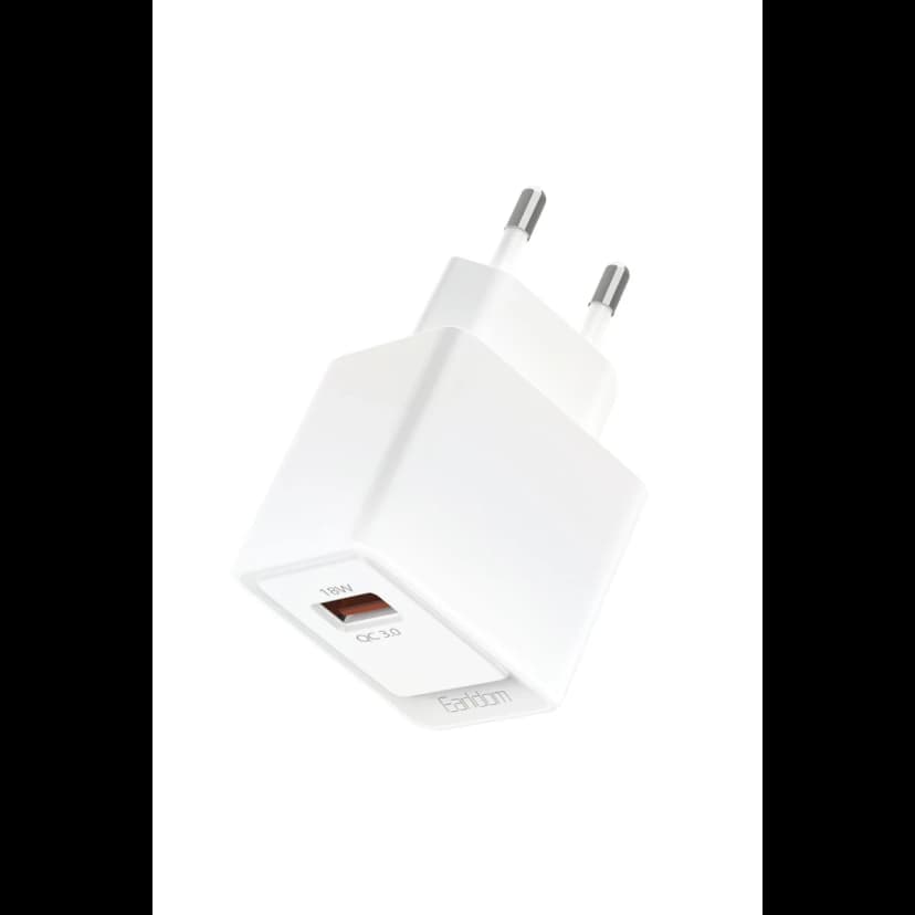 Earldom EU45 18W USB QC 3.0 Çıkışlı ve USB to Lightning Kablolu PD Hızlı Şarj Cihazı - Beyaz