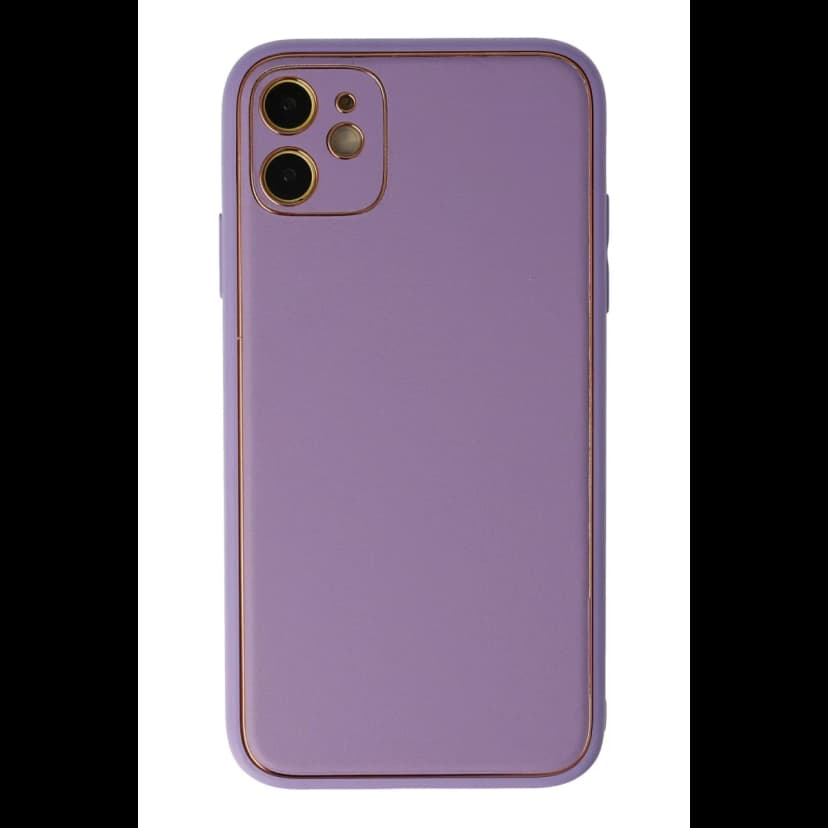 Newface Apple iPhone 12 Kılıf Coco Deri Silikon Kapak - Lila