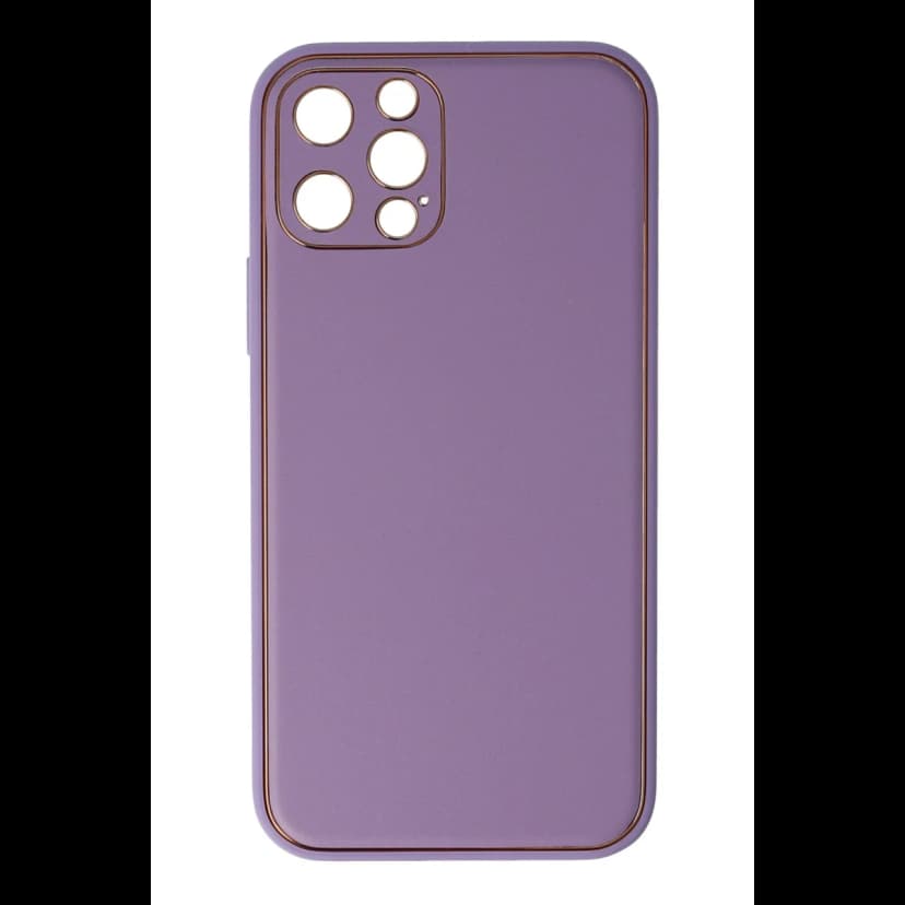 Newface Apple iPhone 12 Pro Kılıf Coco Deri Silikon Kapak - Lila
