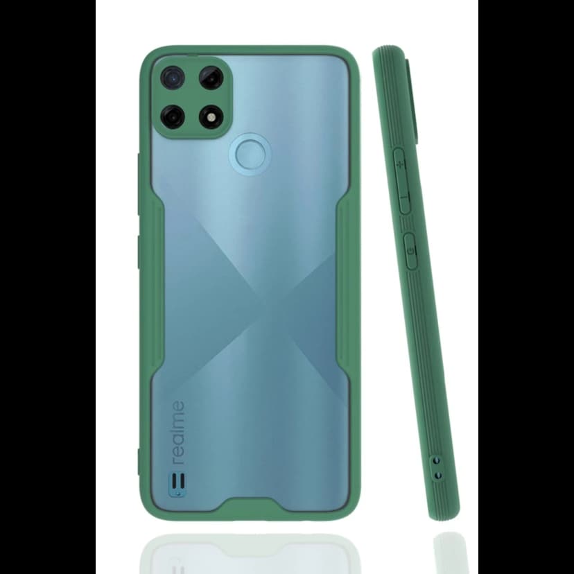 Newface Realme C25Y Kılıf Platin Silikon - Yeşil