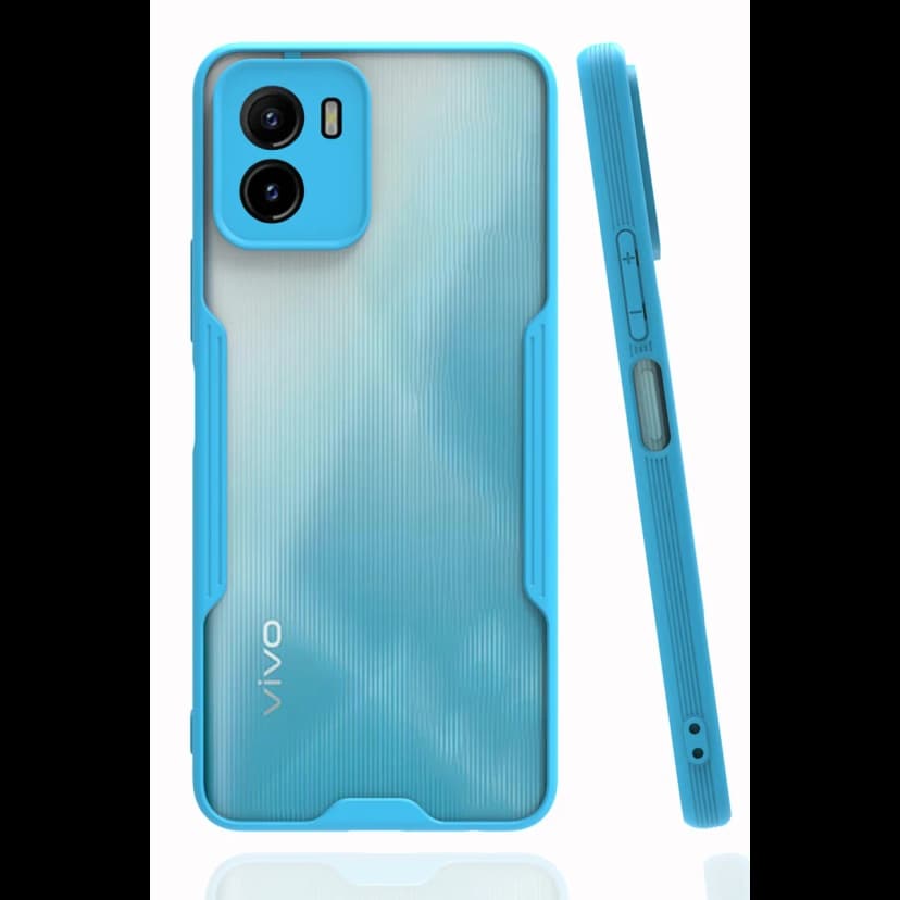 Newface Vivo Y15S Kılıf Platin Silikon - Mavi