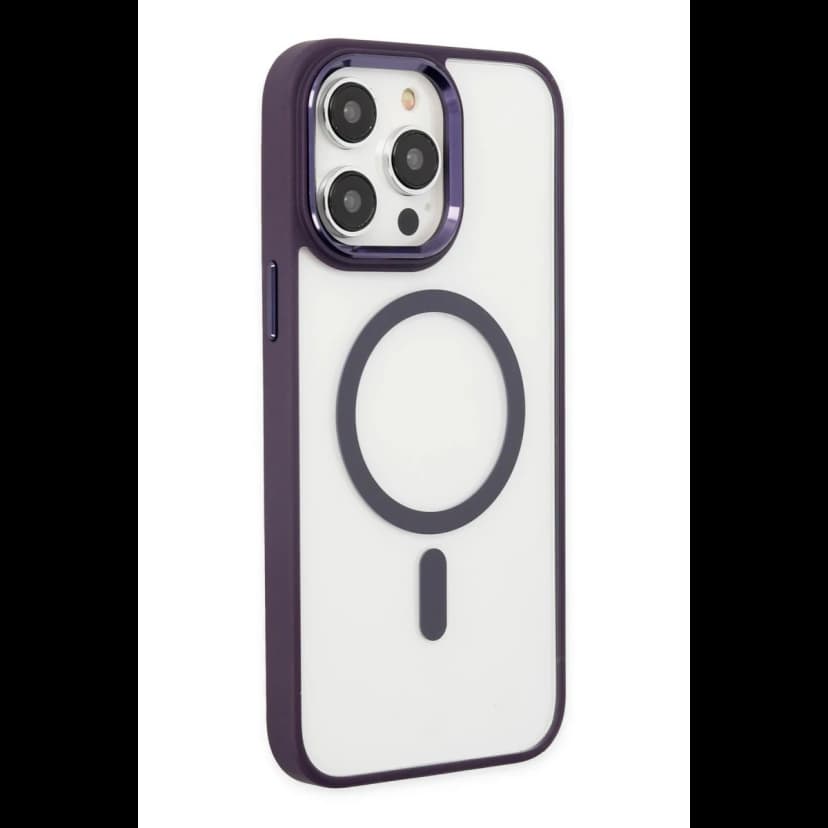 Newface Apple iPhone 13 Pro Kılıf Room Magneticsafe Silikon - Derin Mor