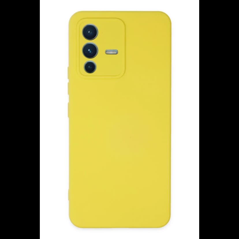 Newface Vivo V23 5G Kılıf Nano içi Kadife Silikon - Sarı