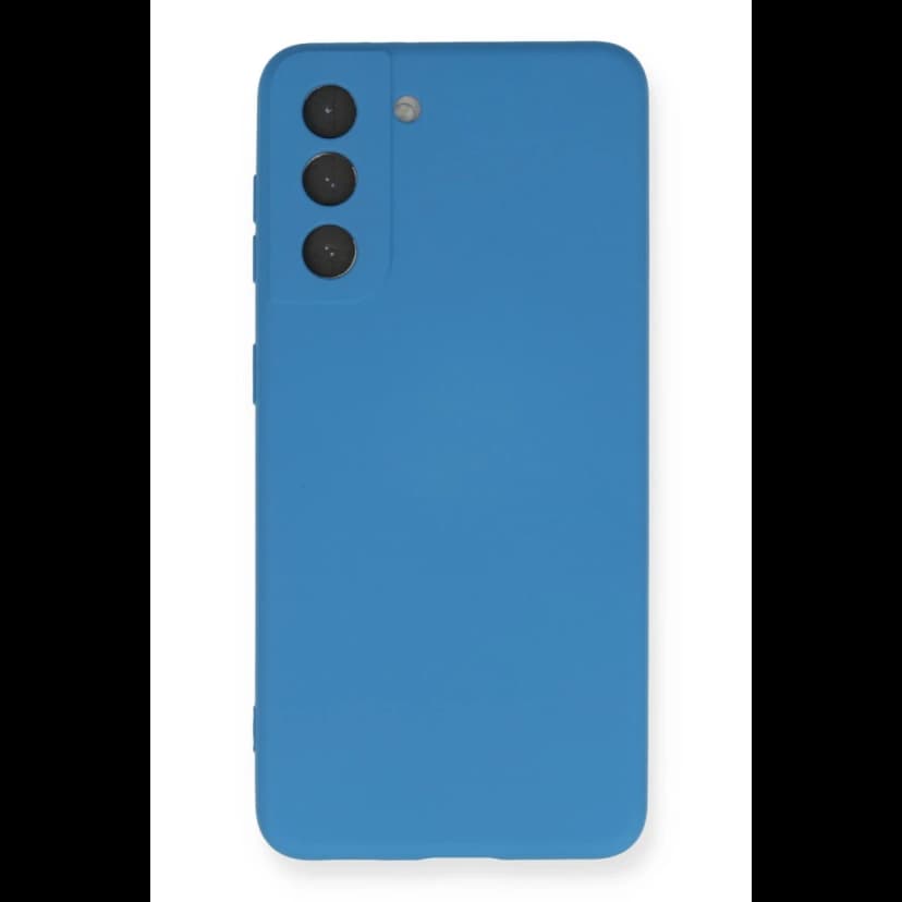 Newface Samsung Galaxy S21 Kılıf Nano içi Kadife Silikon - Mavi