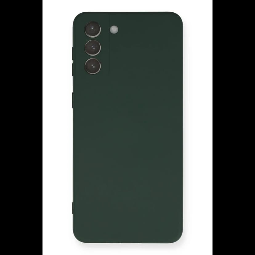 Newface Samsung Galaxy S21 Plus Kılıf Nano içi Kadife Silikon - Koyu Yeşil
