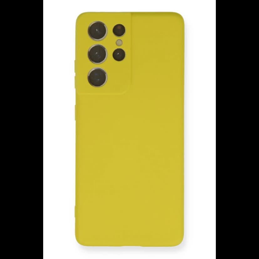 Newface Samsung Galaxy S21 Ultra Kılıf Nano içi Kadife Silikon - Sarı