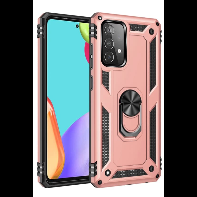Newface Samsung Galaxy A52 Kılıf Sofya Yüzüklü Silikon Kapak - Rose