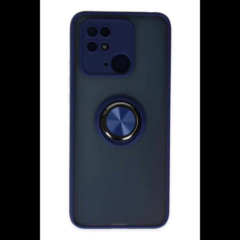Newface Xiaomi Redmi 10C Kılıf Montreal Yüzüklü Silikon Kapak - Lacivert