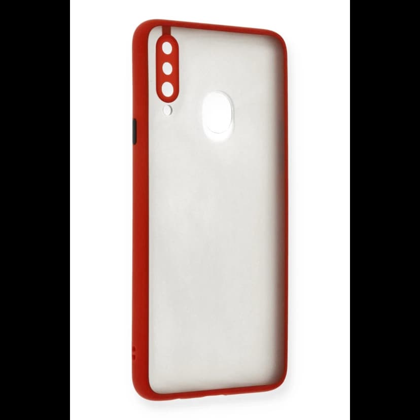 Newface Samsung Galaxy A20S Kılıf Montreal Silikon Kapak - Kırmızı
