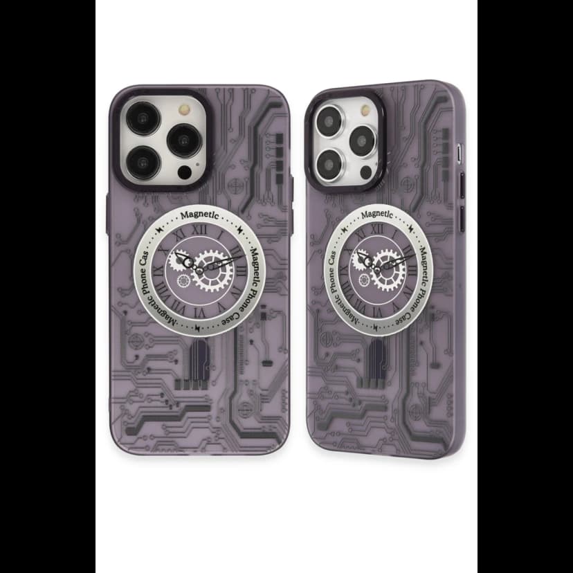 Newface Apple iPhone 14 Pro Kılıf Apollo Magneticsafe Desenli Kapak - Apollo Mor - 5