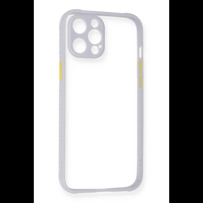Newface Apple iPhone 12 Kılıf Miami Şeffaf Silikon - Lila