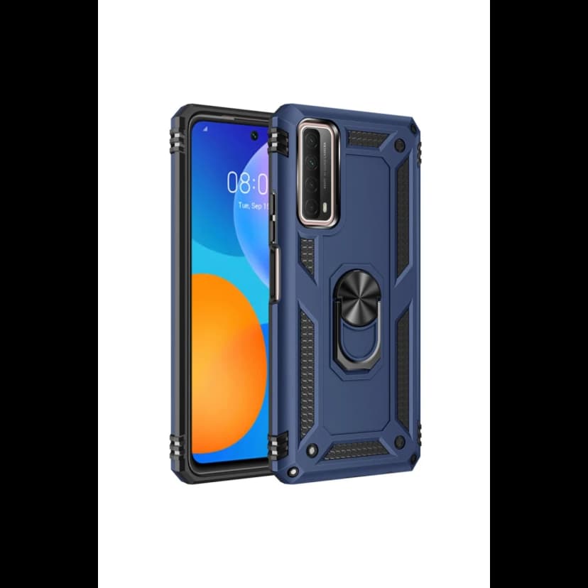 Newface Huawei P Smart 2021 Kılıf Sofya Yüzüklü Silikon Kapak - Lacivert