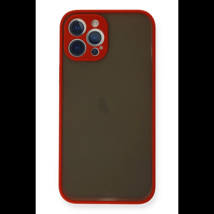 Newface Apple iPhone 12 Pro Kılıf Montreal Silikon Kapak - Kırmızı