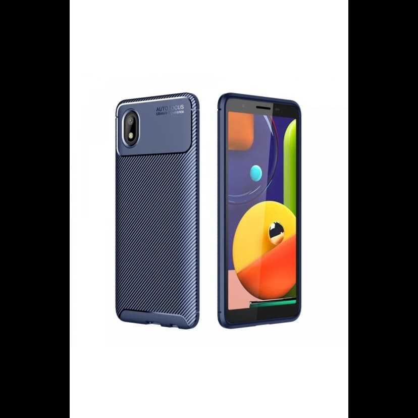 Newface Samsung Galaxy A01 Core Kılıf Auto Focus Karbon Kapak - Lacivert