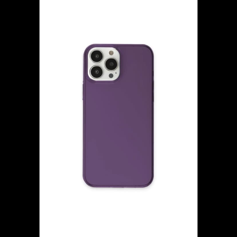 Newface Apple iPhone 13 Pro Max Kılıf Pc Sert Şeffaf Kapak - Mor