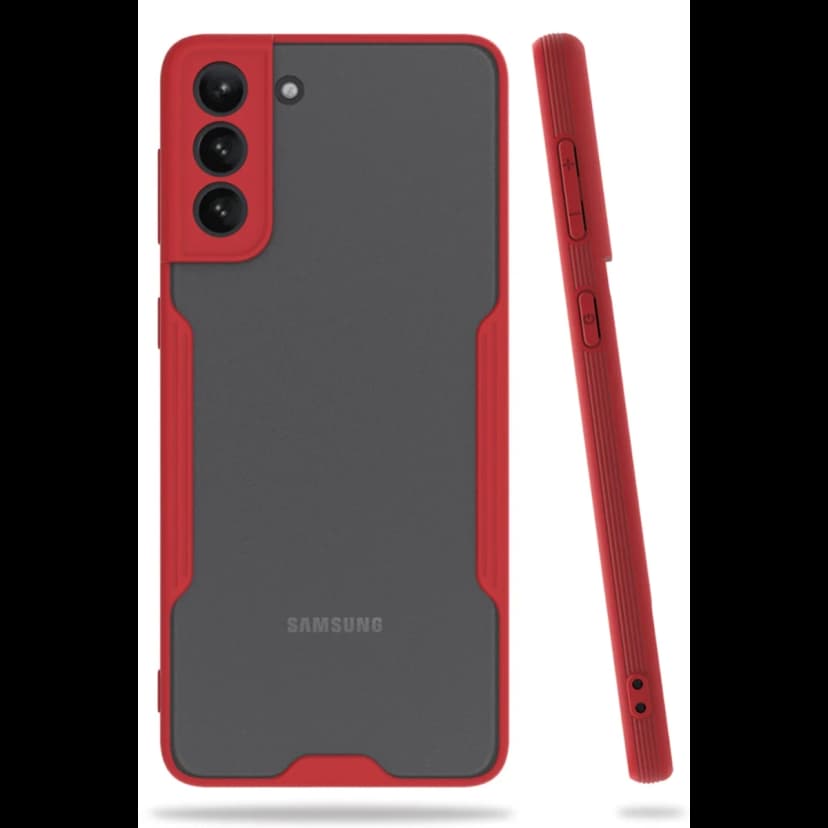Newface Samsung Galaxy S21 Plus Kılıf Platin Silikon - Kırmızı