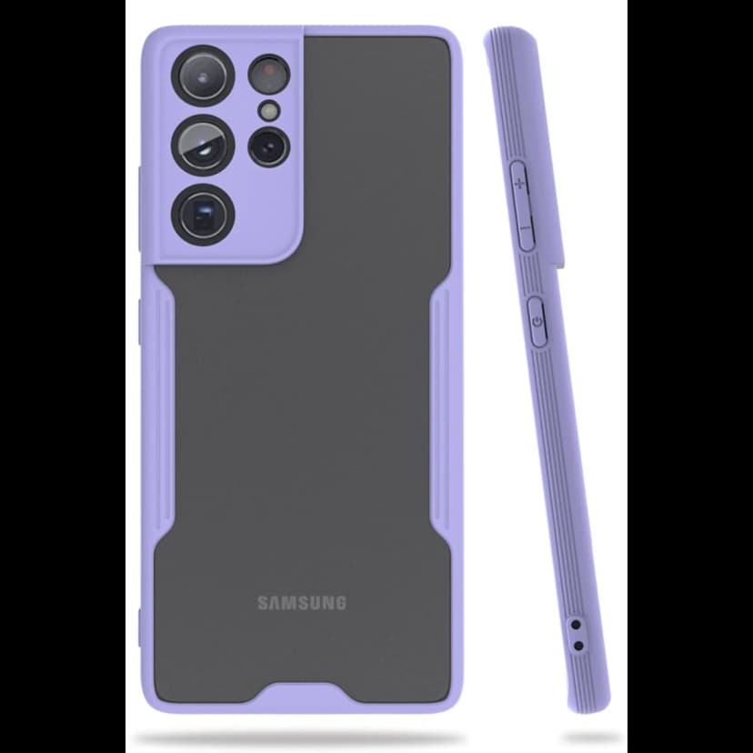 Newface Samsung Galaxy S21 Ultra Kılıf Platin Silikon - Lila