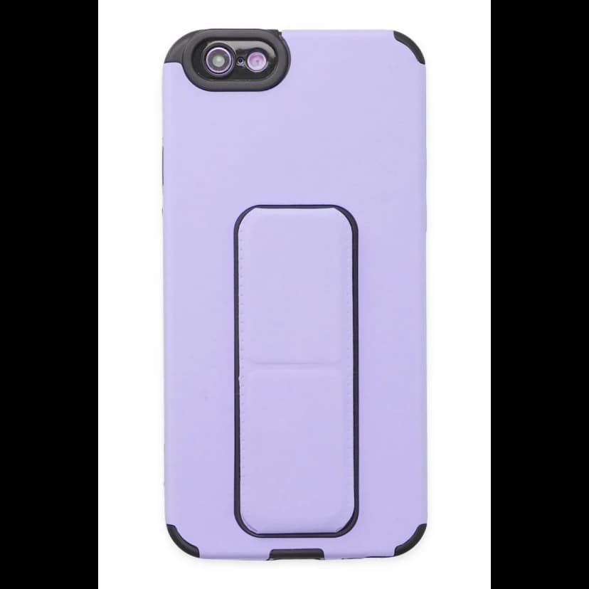Newface Apple iPhone 6 Kılıf Mega Standlı Silikon - Lila