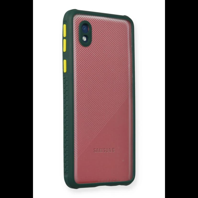 Newface Samsung Galaxy A01 Core Kılıf Miami Şeffaf Silikon - Koyu Yeşil