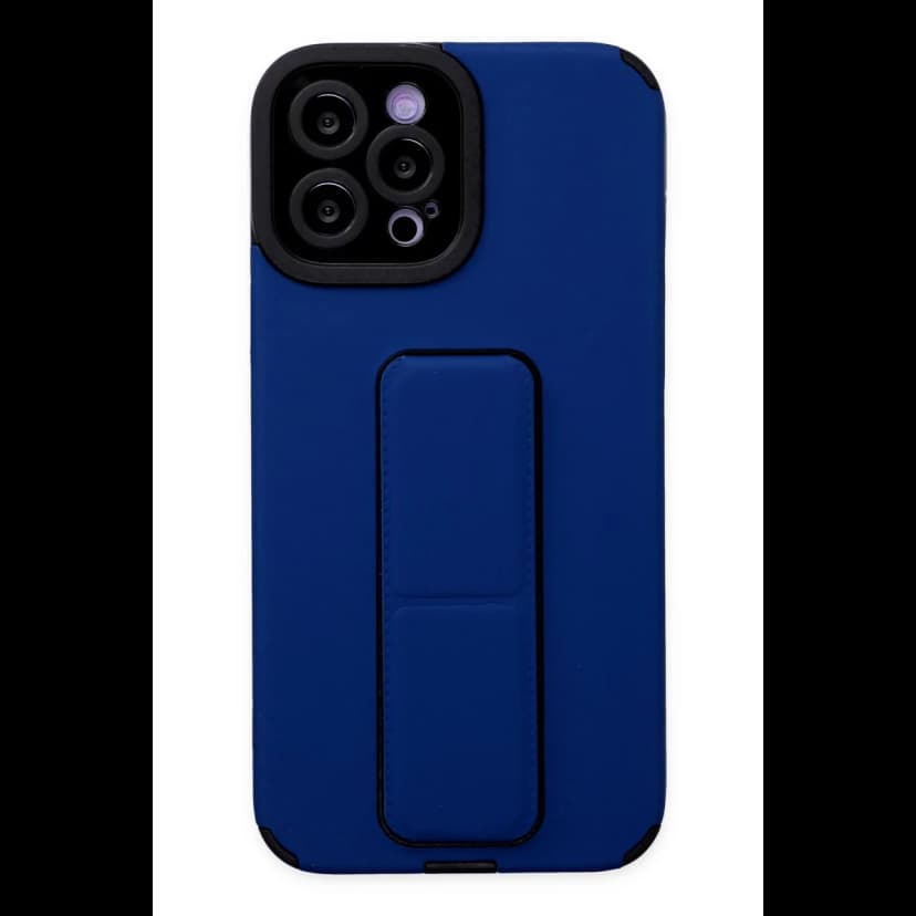 Newface Apple iPhone 12 Pro Max Kılıf Mega Standlı Silikon - Mavi