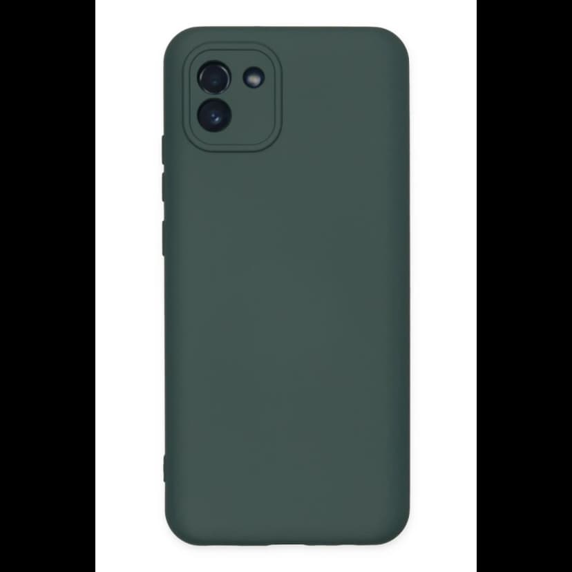 Newface Samsung Galaxy A03 Kılıf Nano içi Kadife Silikon - Koyu Yeşil
