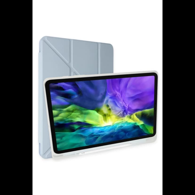 Newface Apple iPad 10.2 (8.nesil) Kılıf Kalemlikli Mars Tablet Kılıfı - Mavi